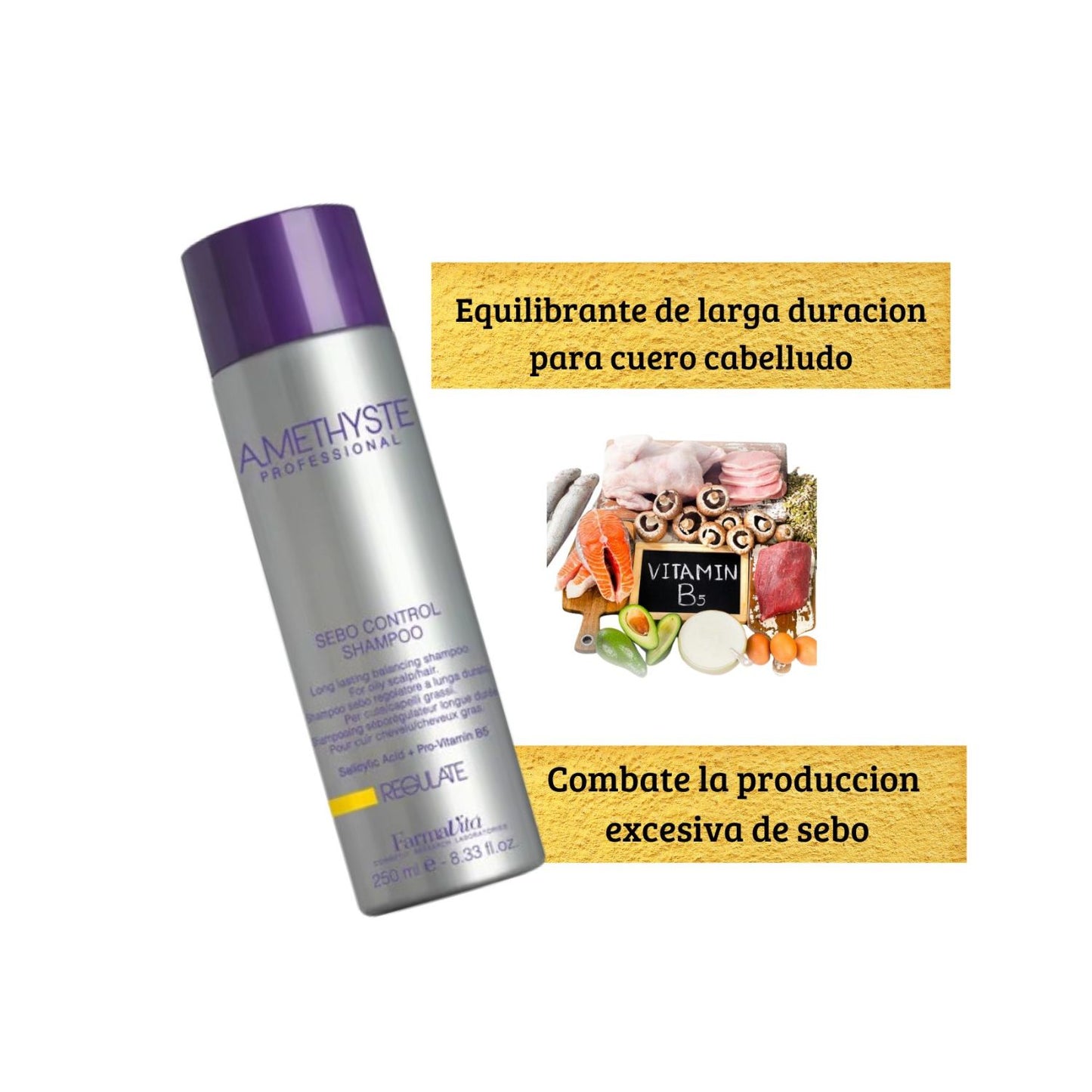 Shampoo Farmavita Amethyste Regulate 250ml Control Sebo
