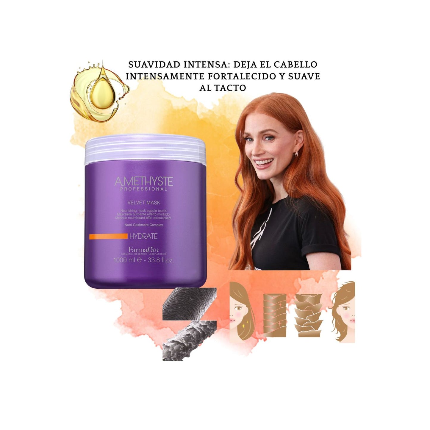 Mascara Farmavita Amethyste Hydrate Velvet 1000ml