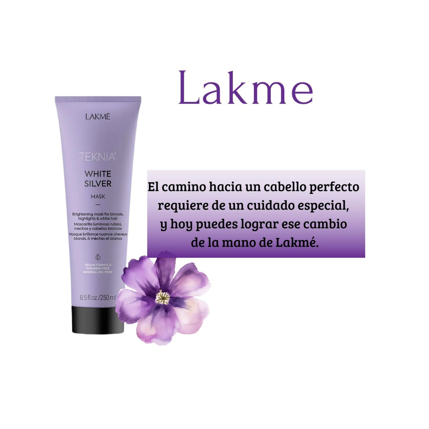 Máscara Lakme Teknia White Silver 250ml Cabellos Rubios con Mechas