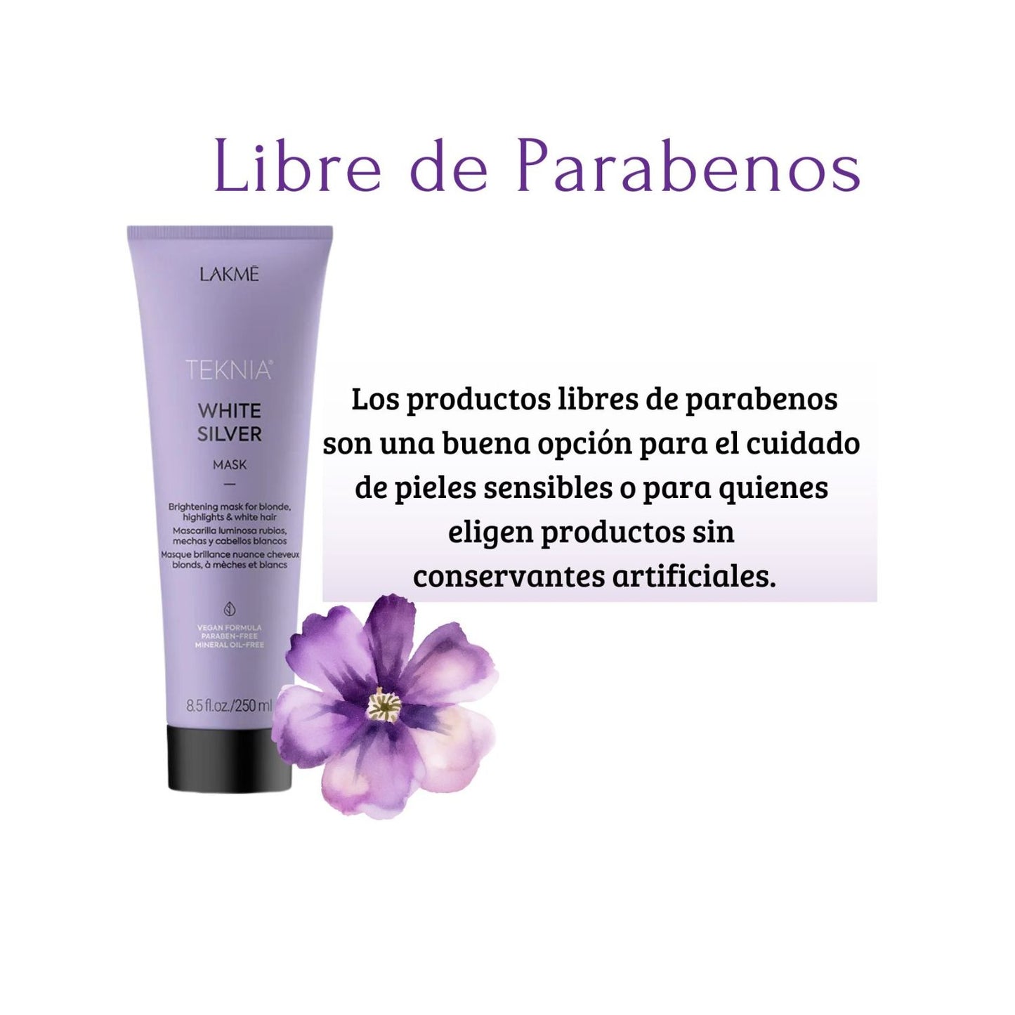 Máscara Lakme Teknia White Silver 250ml Cabellos Rubios con Mechas