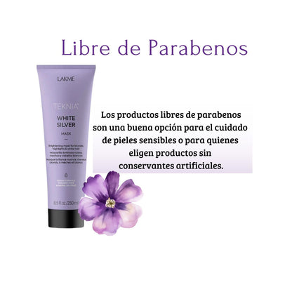 Máscara Lakme Teknia White Silver 250ml Cabellos Rubios con Mechas