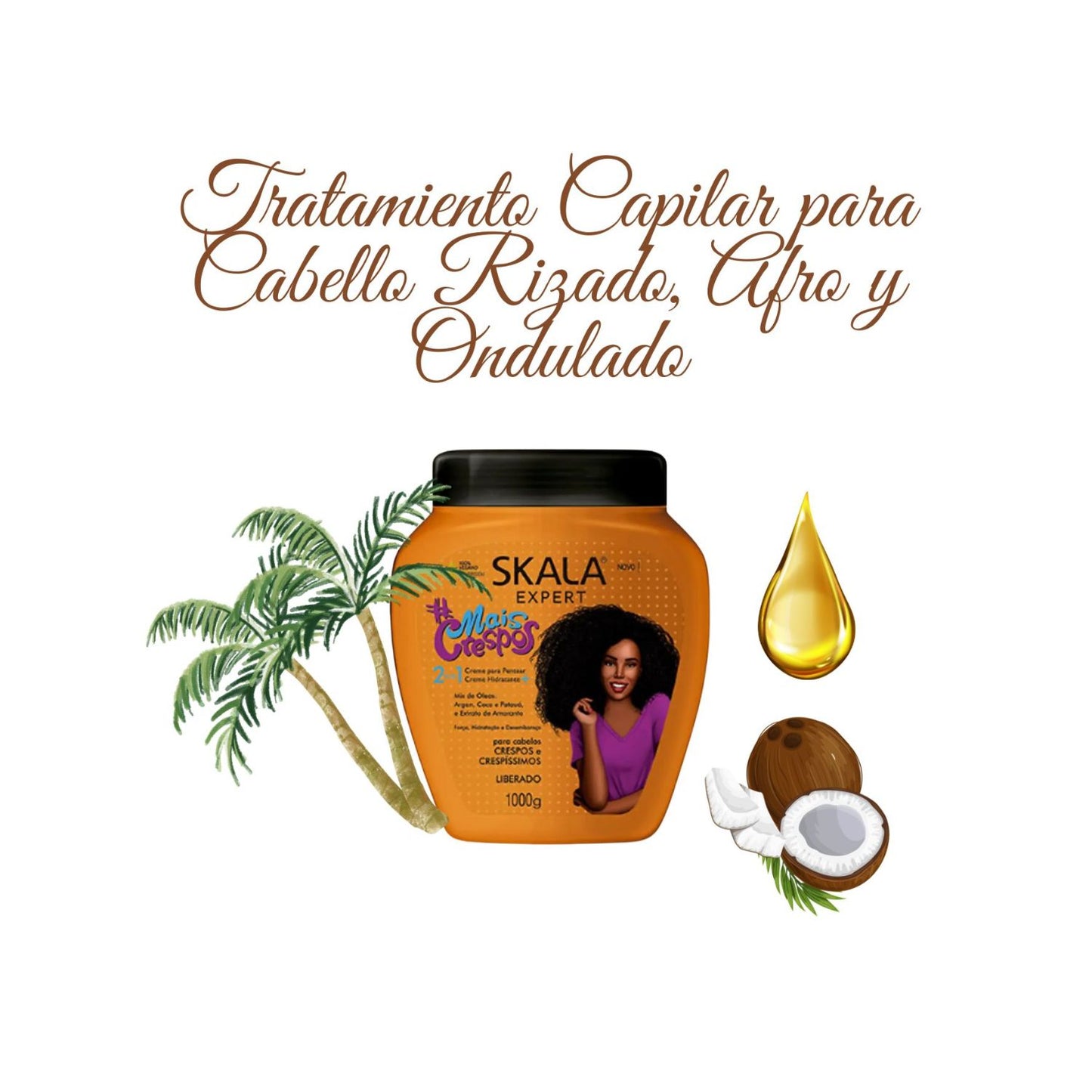 Mascara Skala Tratamiento Mais Crespo 2 en 1 1000ml Repara