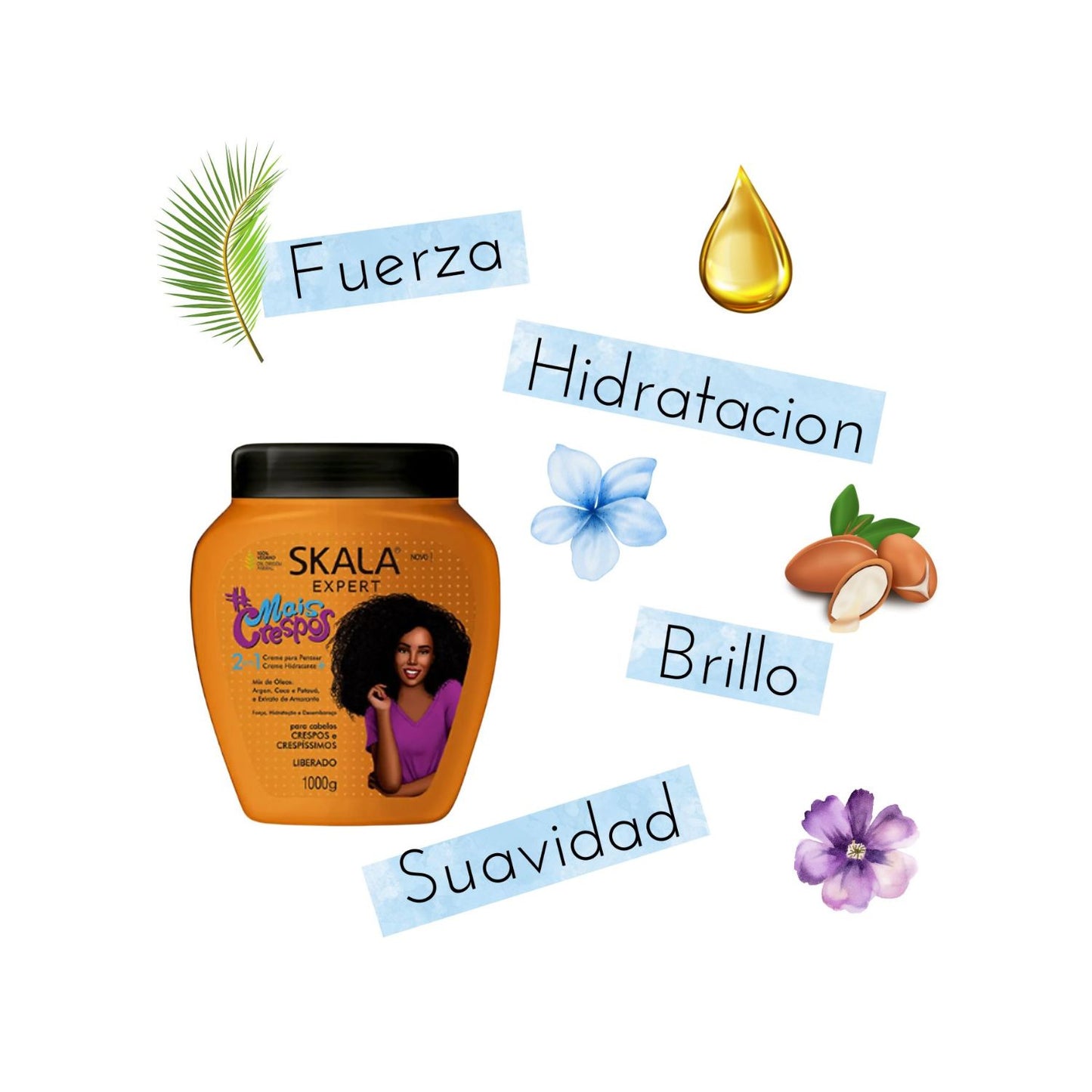 Mascara Skala Tratamiento Mais Crespo 2 en 1 1000ml Repara
