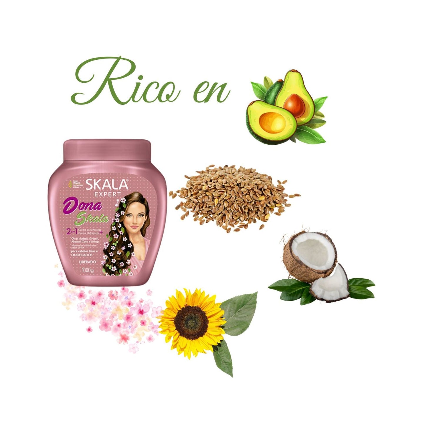 Mascara Skala Tratamiento Dona 2 en 1 1000ml  Fortalece Da Brillo Nutre