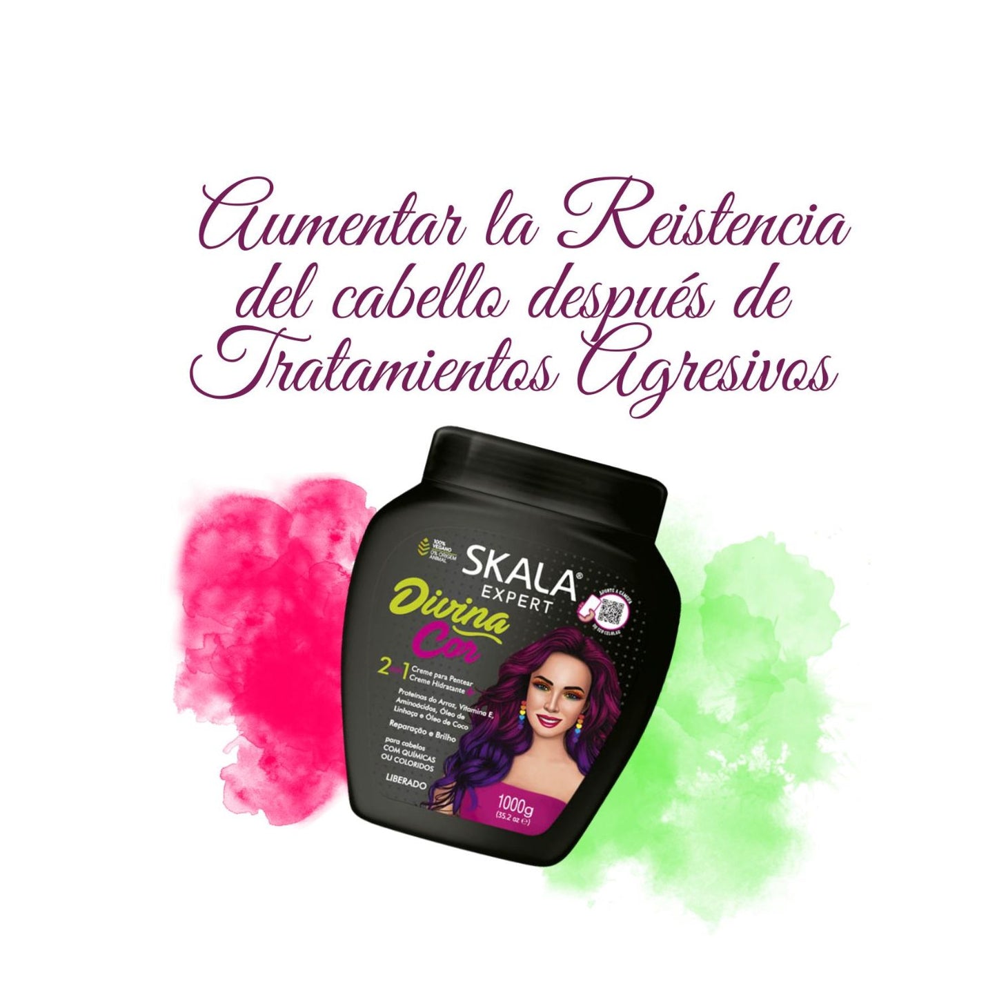 Mascara Skala Tratamiento Divina Cor  2 En 1 1000ml  Cabello Teñido