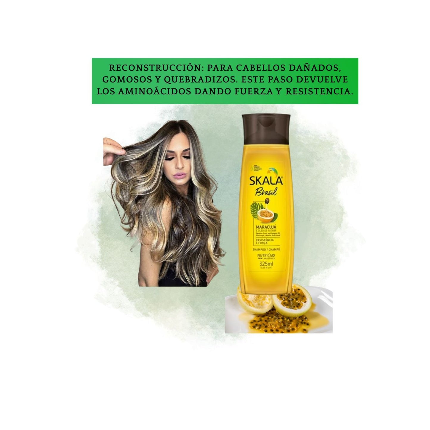 Shampoo Maracuya y Aceite de Patua Skala 325ml Crecimiento y Fuerza