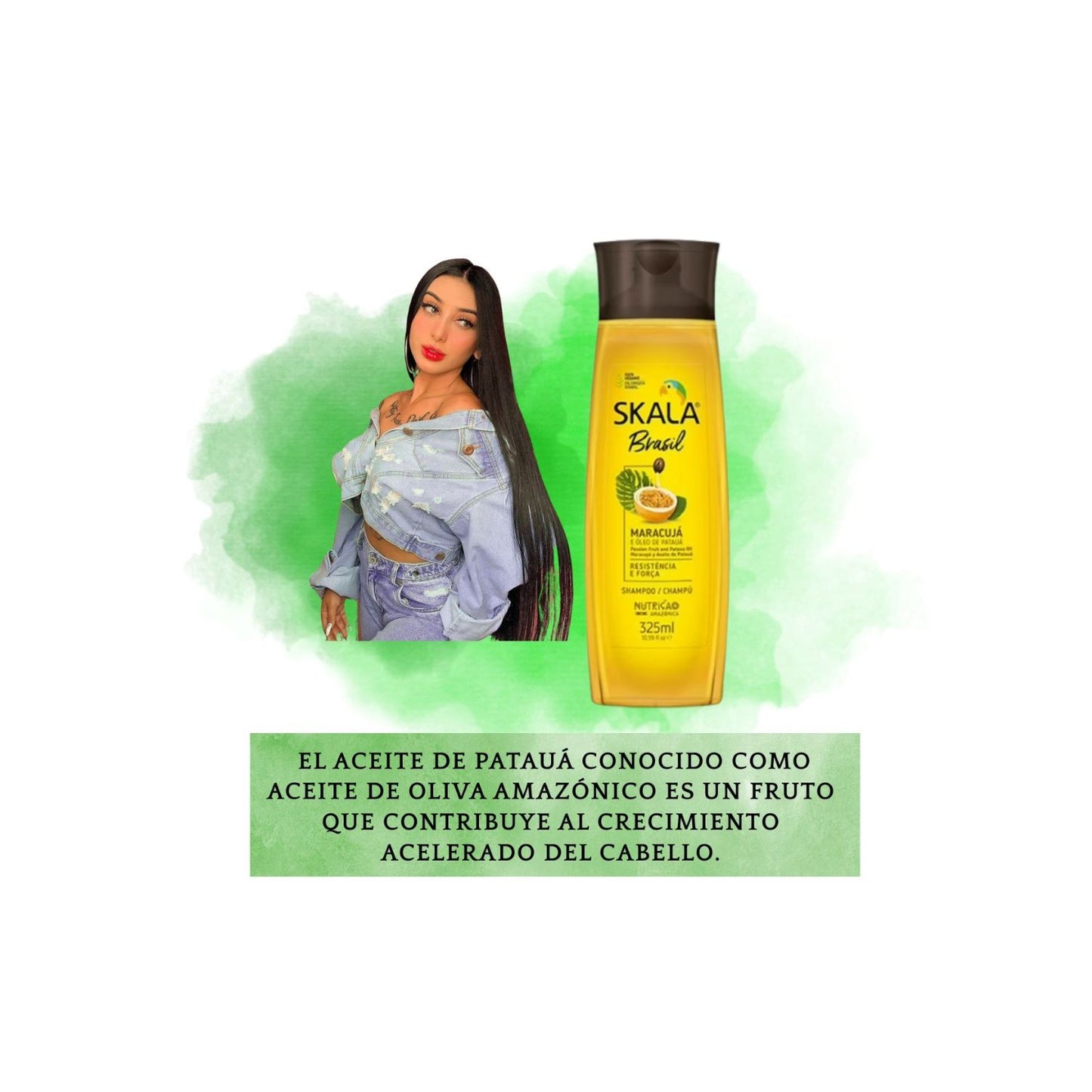 Shampoo Maracuya y Aceite de Patua Skala 325ml Crecimiento y Fuerza