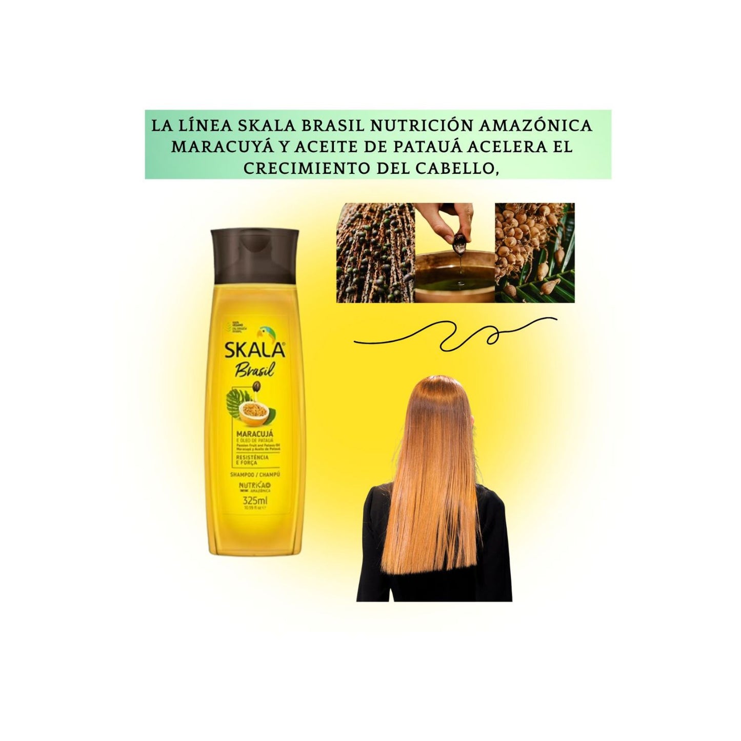 Shampoo Maracuya y Aceite de Patua Skala 325ml Crecimiento y Fuerza