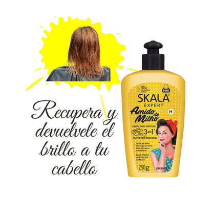Crema de Peinar Almidón de Maíz Skala 250ml Protector Térmico Define
