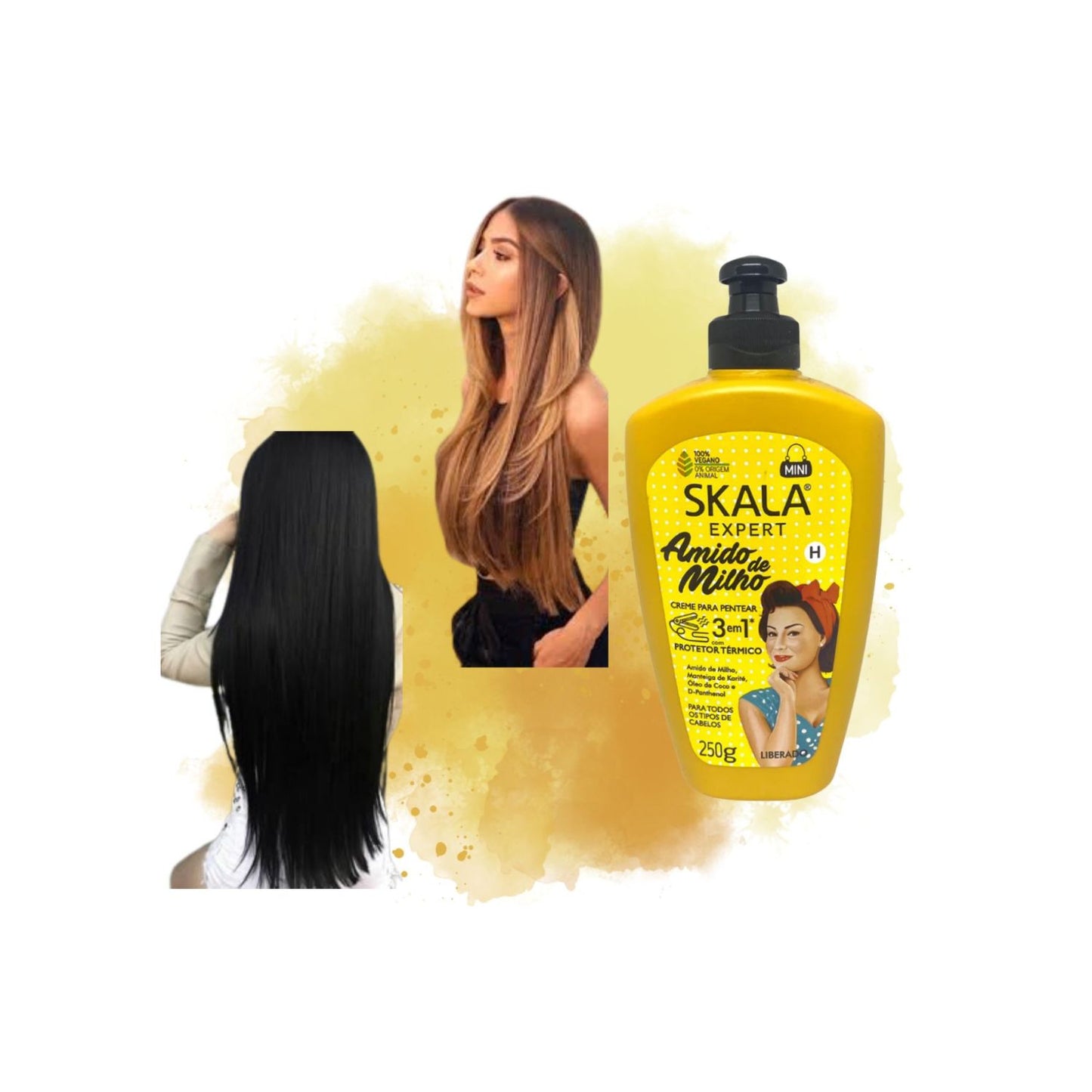 Crema de Peinar Almidón de Maíz Skala 250ml Protector Térmico Define