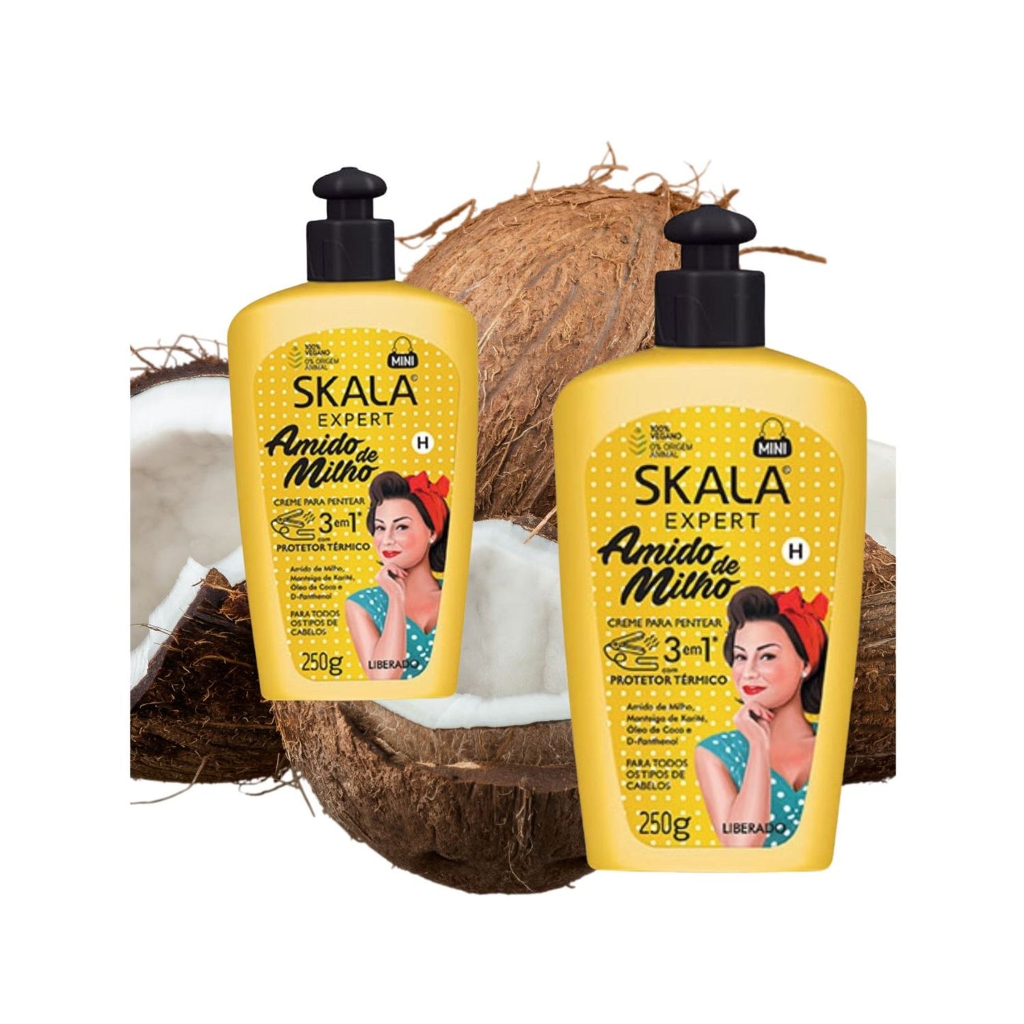 Crema de Peinar Almidón de Maíz Skala 250ml Protector Térmico Define