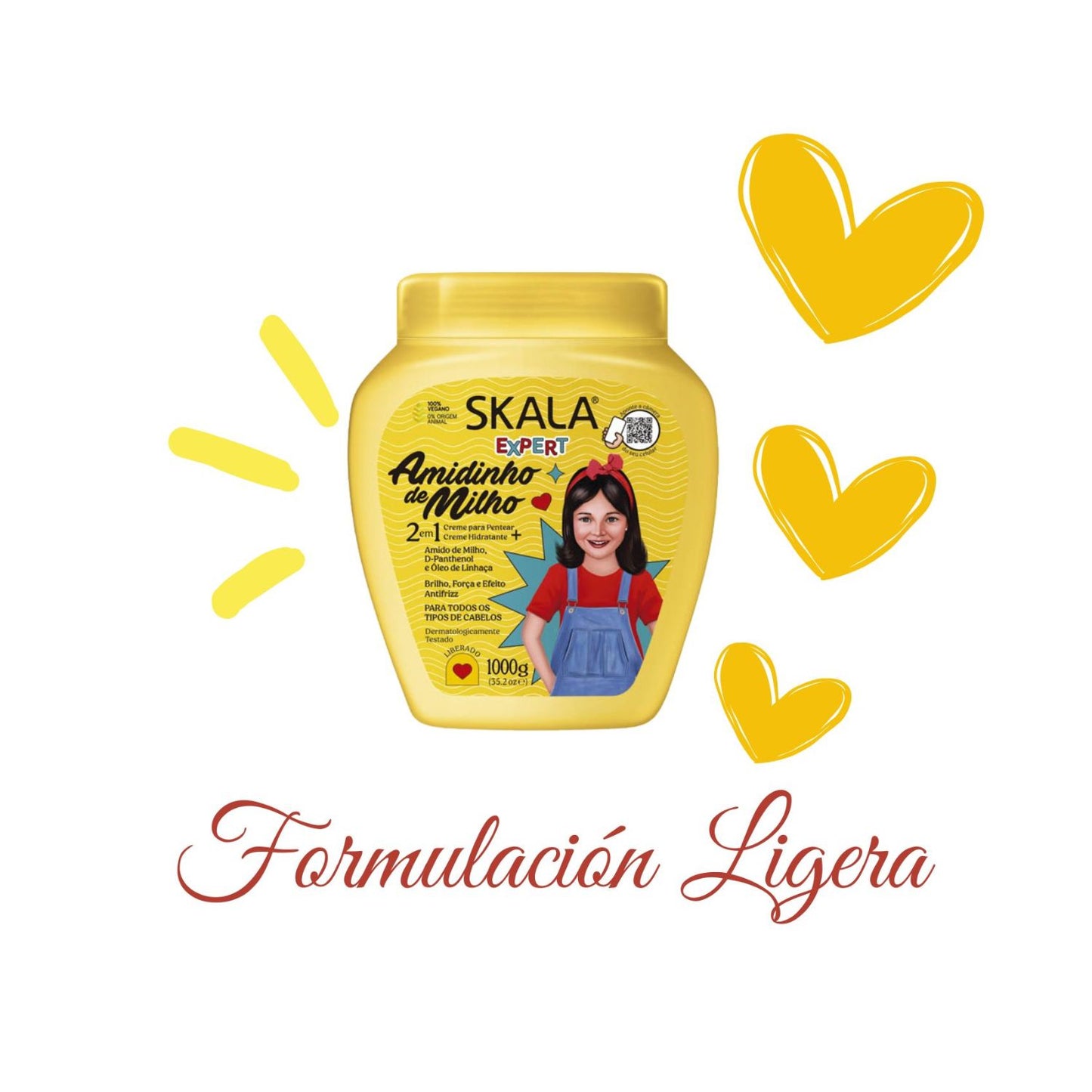 Crema de Tratamiento Acondicionadora Almidón de Maíz 1kg Skala Brillo