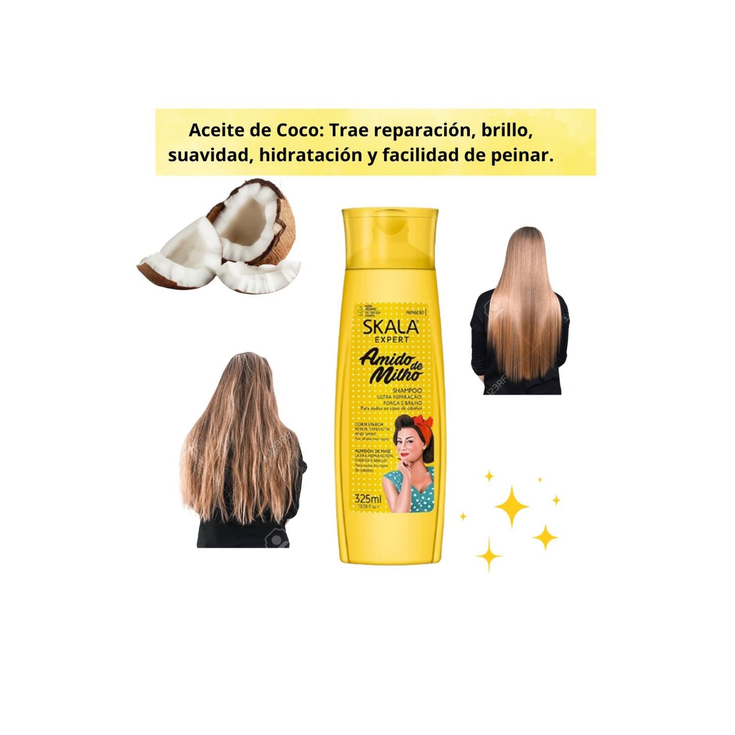 Shampoo Almidon de Maiz Skala 325ml Fuerza y Brillo