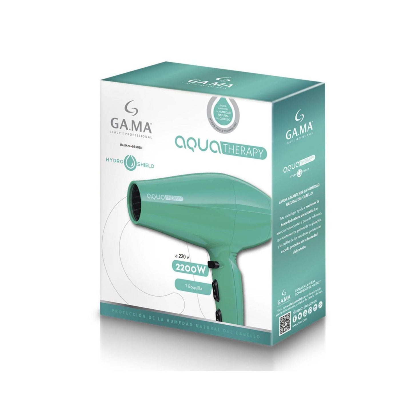 Secador de Pelo Brillant Aqua Theraphy Gama 2200W Hidrata y Protege