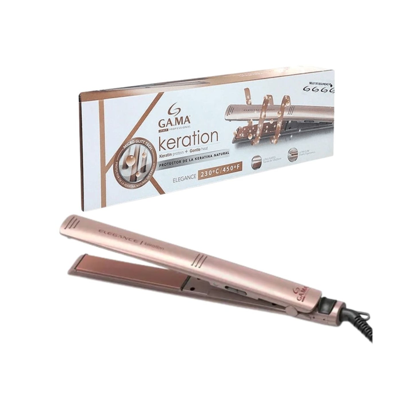 Plancha Alisadora Elegance Keration Gama Ultra Slim Protector Keratina