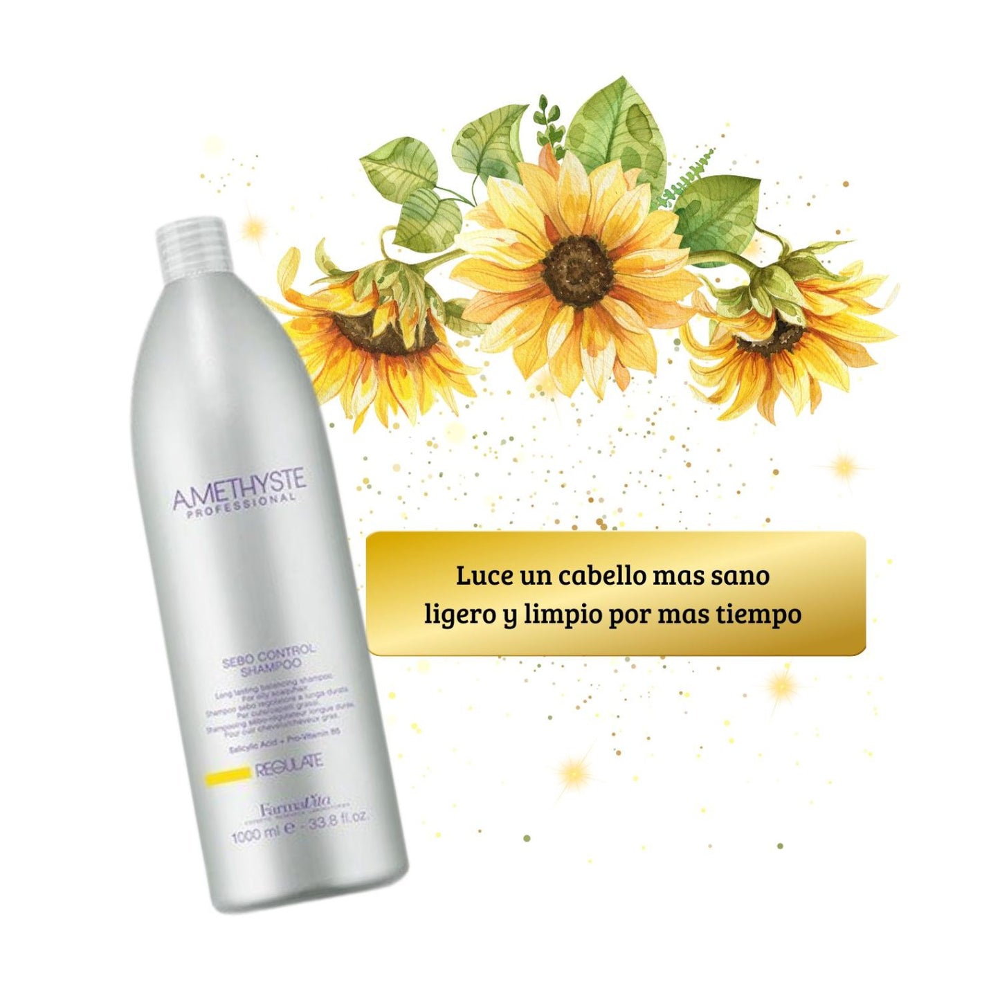 Shampoo Farmavita Amethyste Regulate 1000ml Acido Salicílico