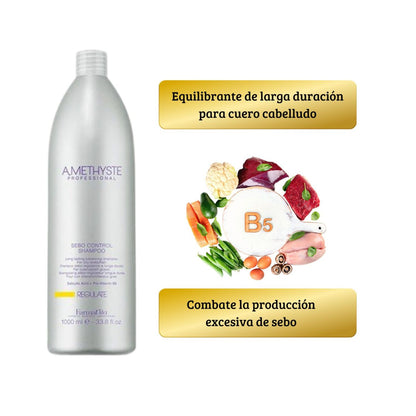 Shampoo Farmavita Amethyste Regulate 1000ml Acido Salicílico