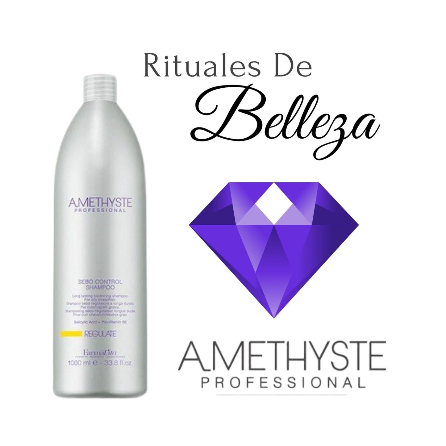 Shampoo Farmavita Amethyste Regulate 1000ml Acido Salicílico