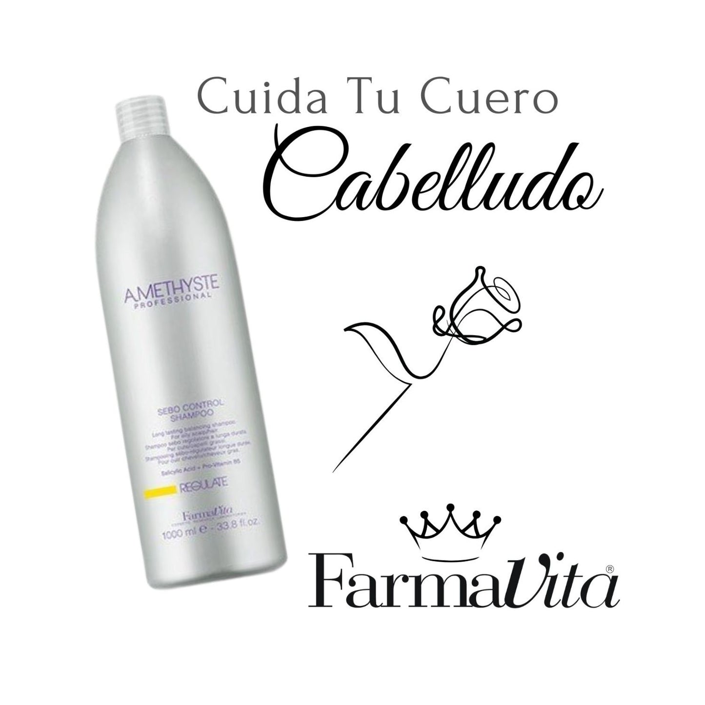 Shampoo Farmavita Amethyste Regulate 1000ml Acido Salicílico