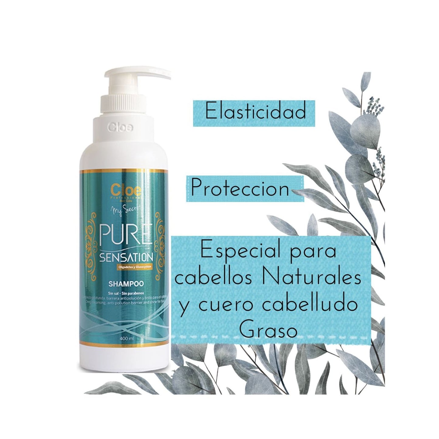 Shampoo Cloe Pure Sensation Clear Mejora El cuero Cabelludo.