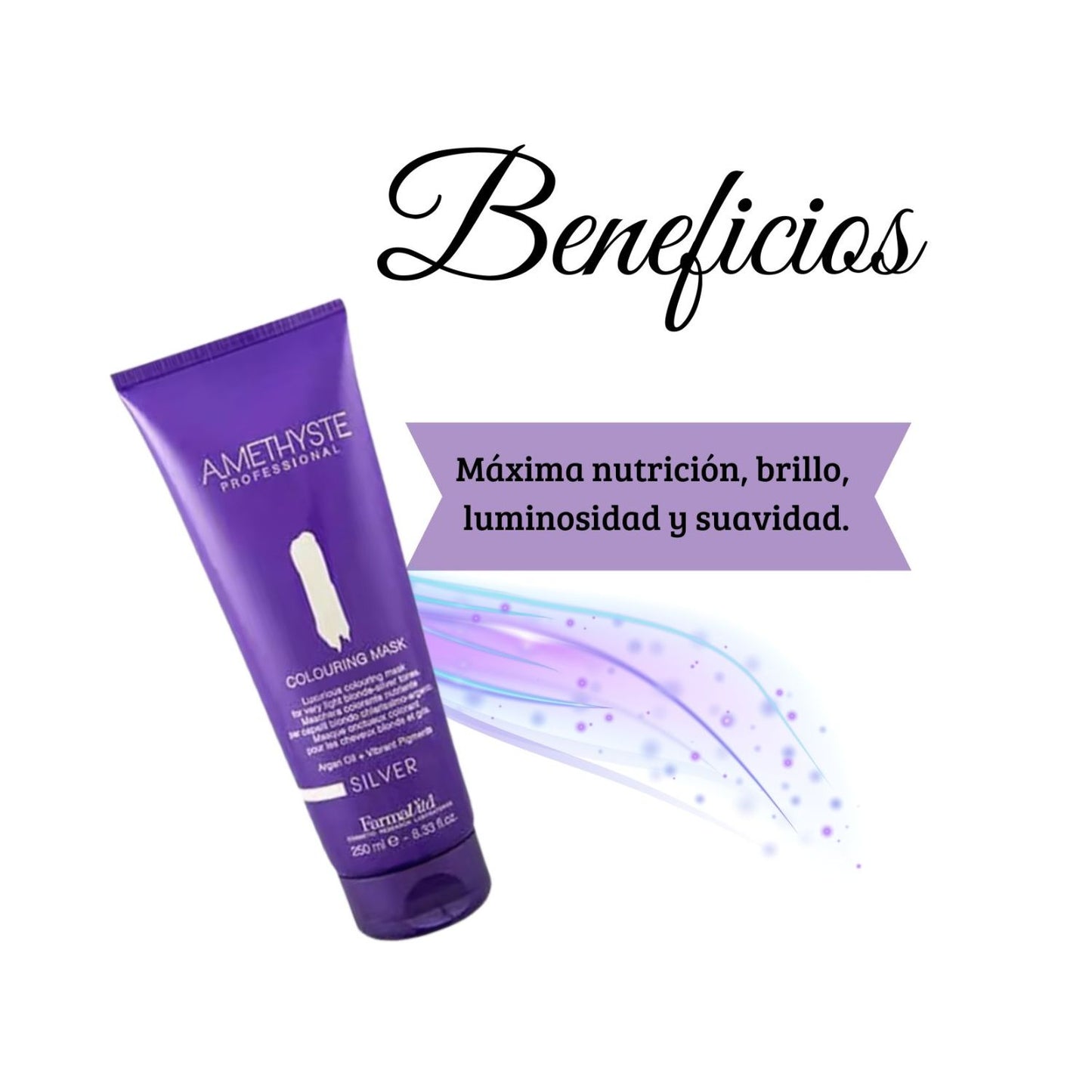 Mascara Farmavita Amethyste Colorin Silver 250ml Cabellos Plateados
