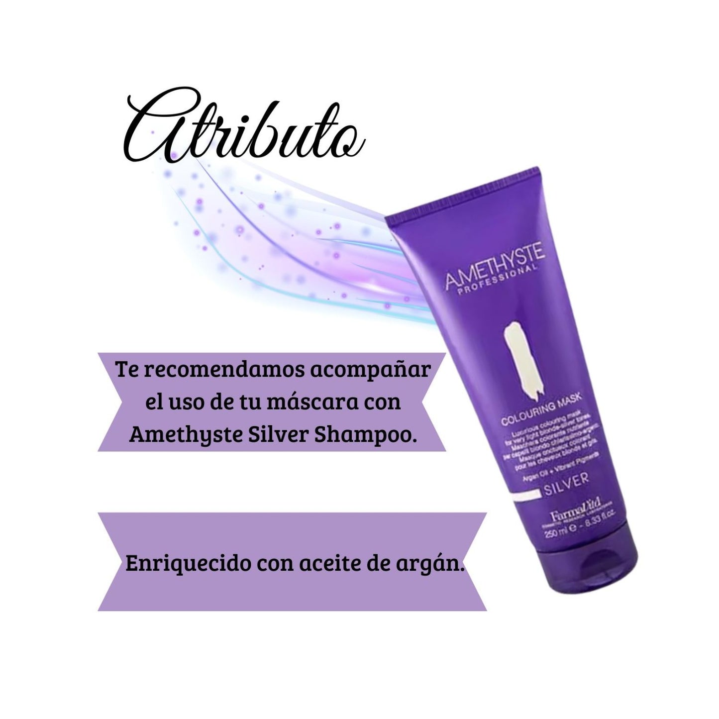 Mascara Farmavita Amethyste Colorin Silver 250ml Cabellos Plateados