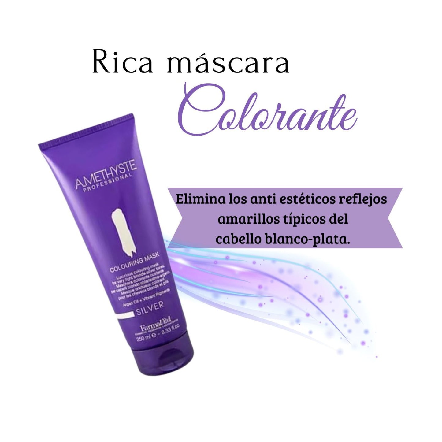 Mascara Farmavita Amethyste Colorin Silver 250ml Cabellos Plateados