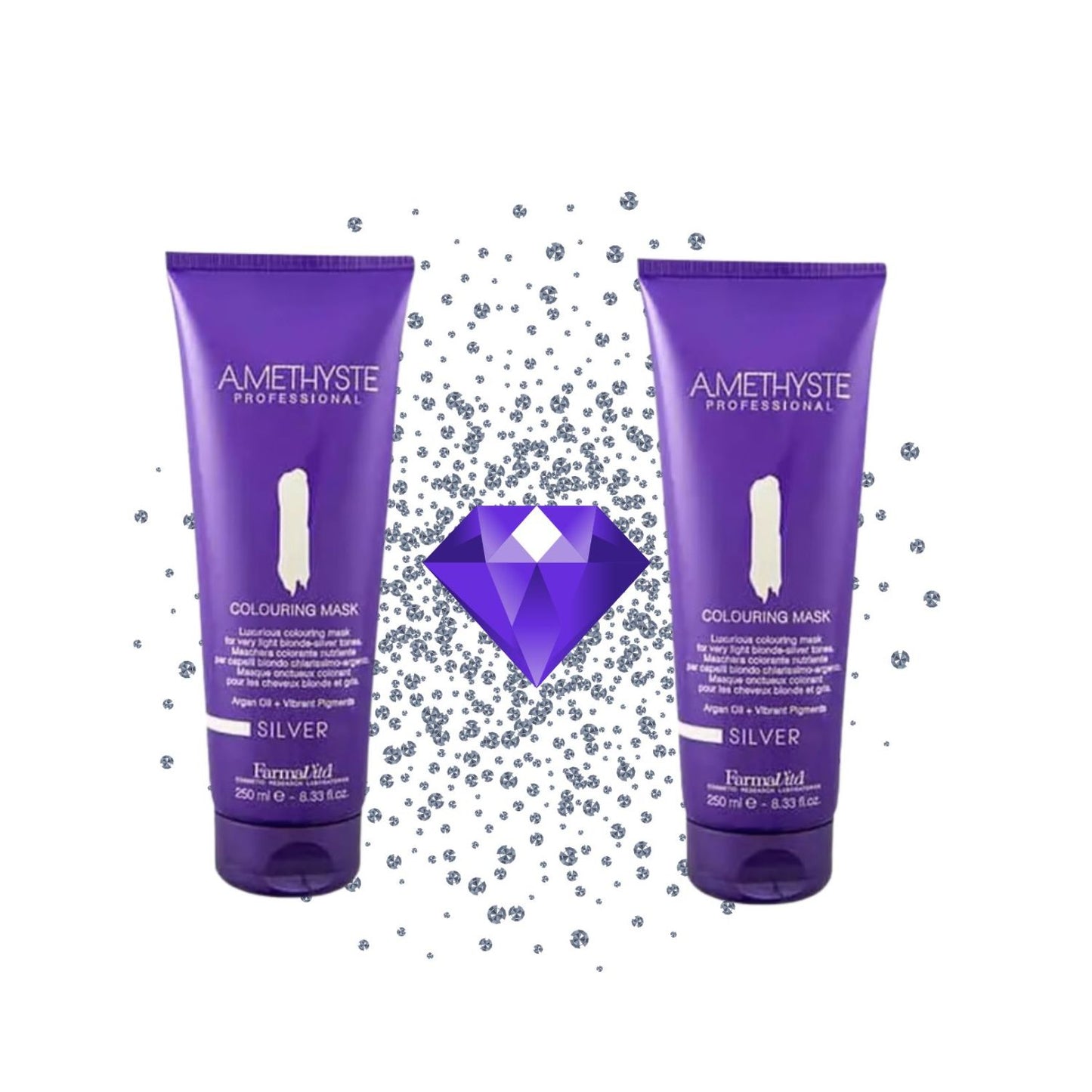 Mascara Farmavita Amethyste Colorin Silver 250ml Cabellos Plateados