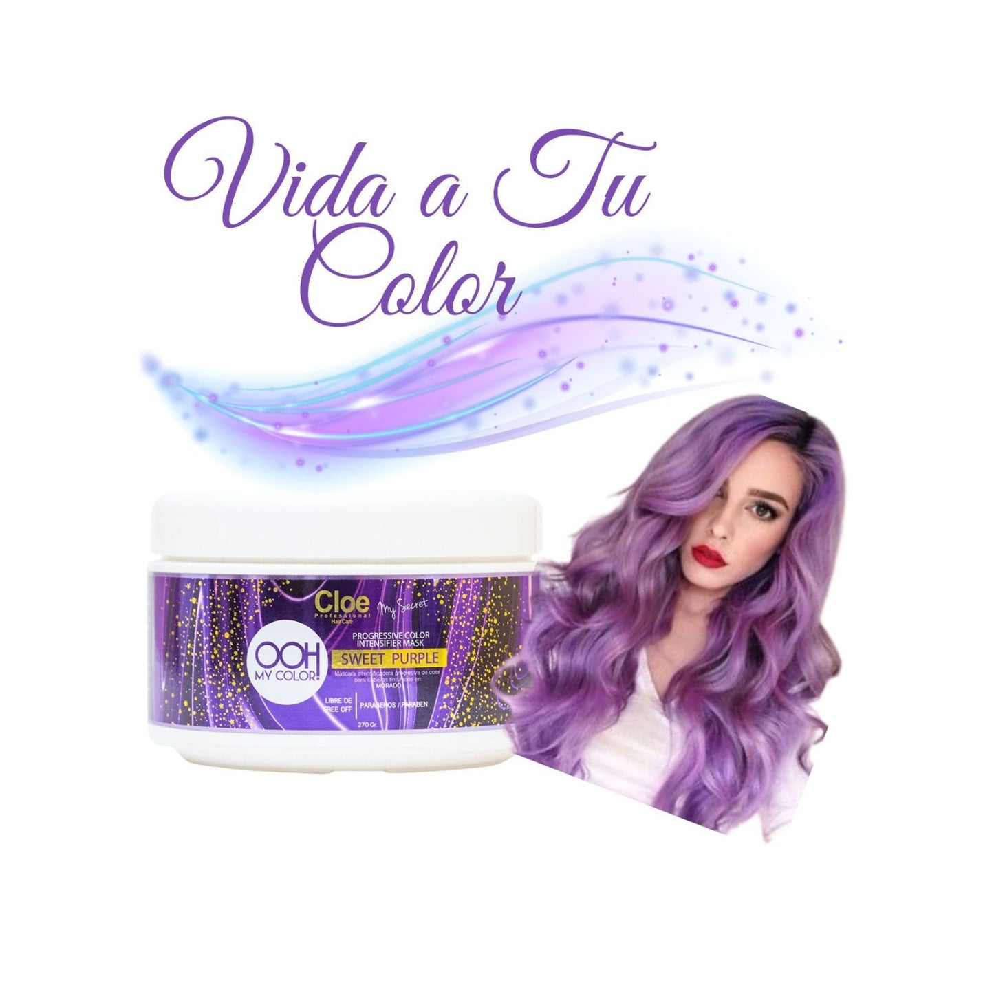 Mascara Cloe Ooh My Color Sweet Purple  Matizante Purpura.