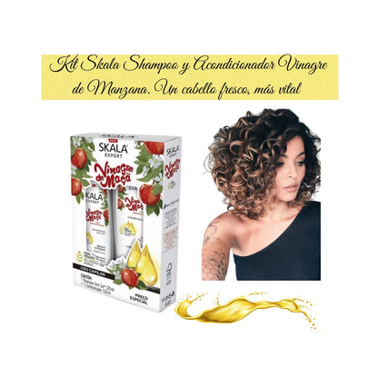 Kit Skala Vinagre de Manzana Shampoo sin sal Acondicionador