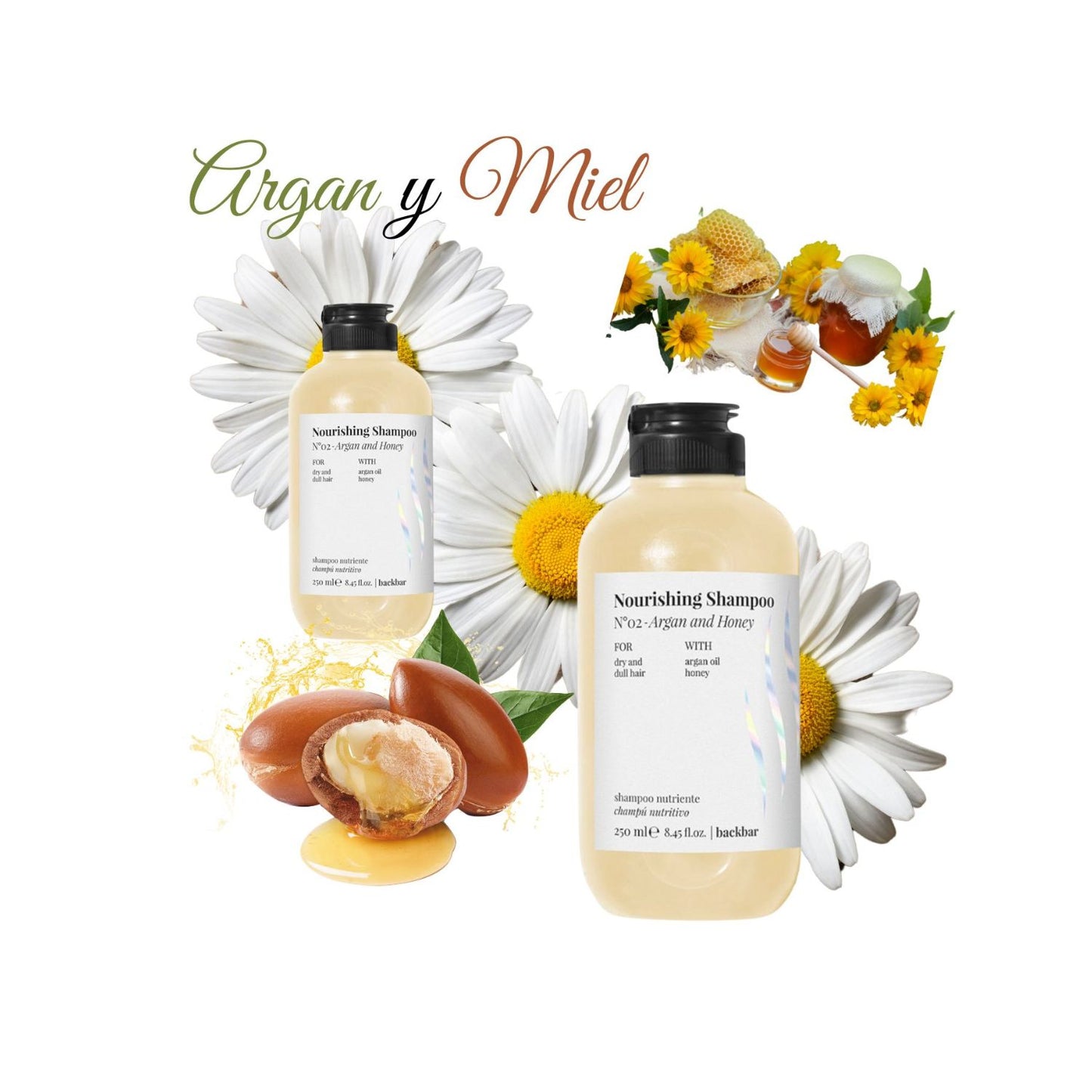 Shampoo Farmavita BackBar Argan Y Miel 250ml Nutrición