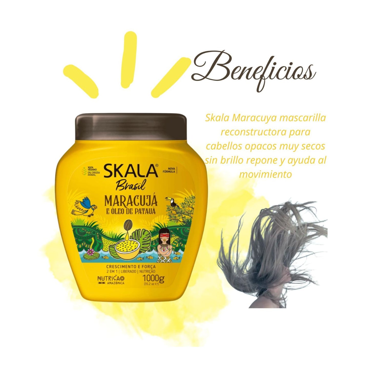 Crema de Tratamiento Aconcionadora Maracuya y Aceite de Pataua Skala