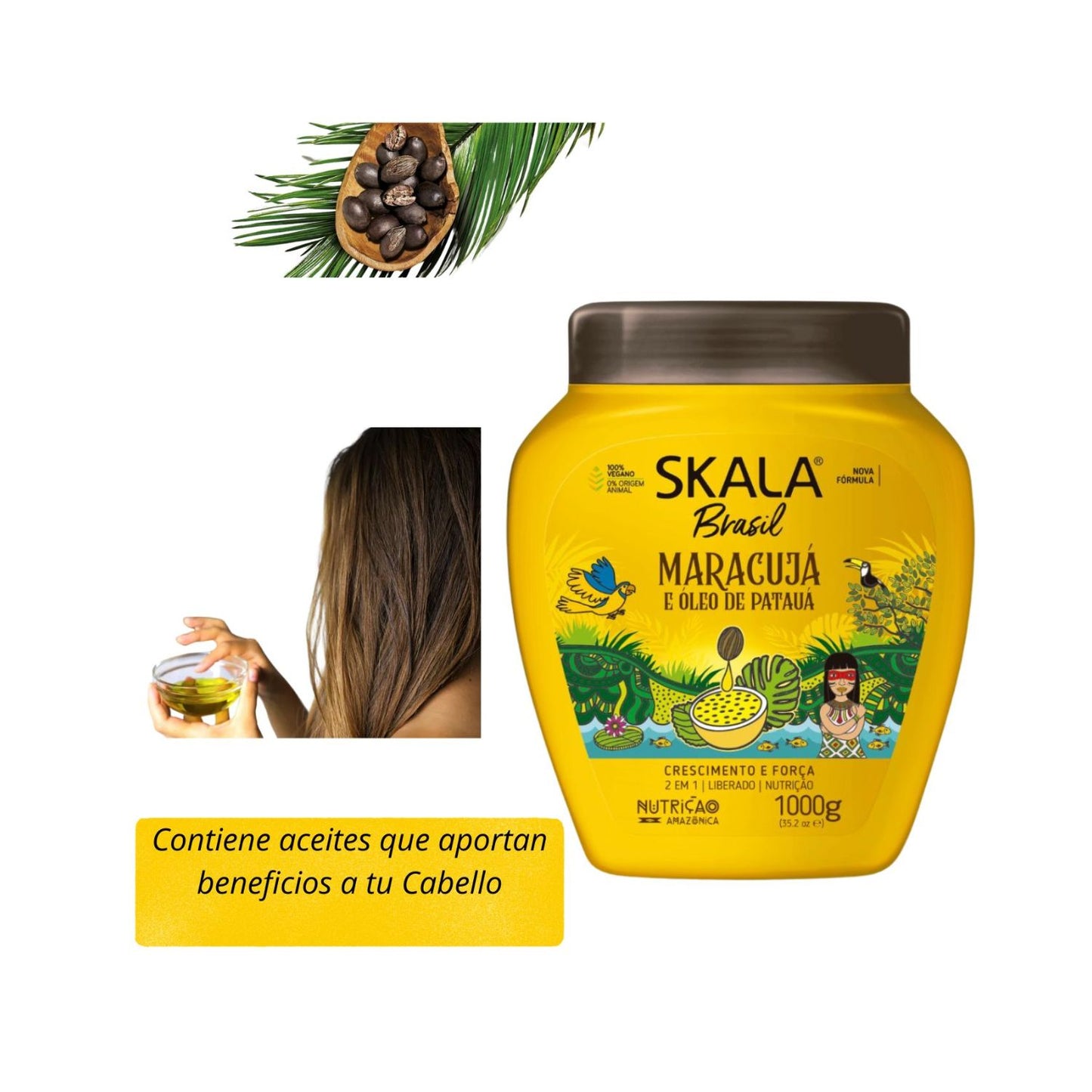 Crema de Tratamiento Aconcionadora Maracuya y Aceite de Pataua Skala