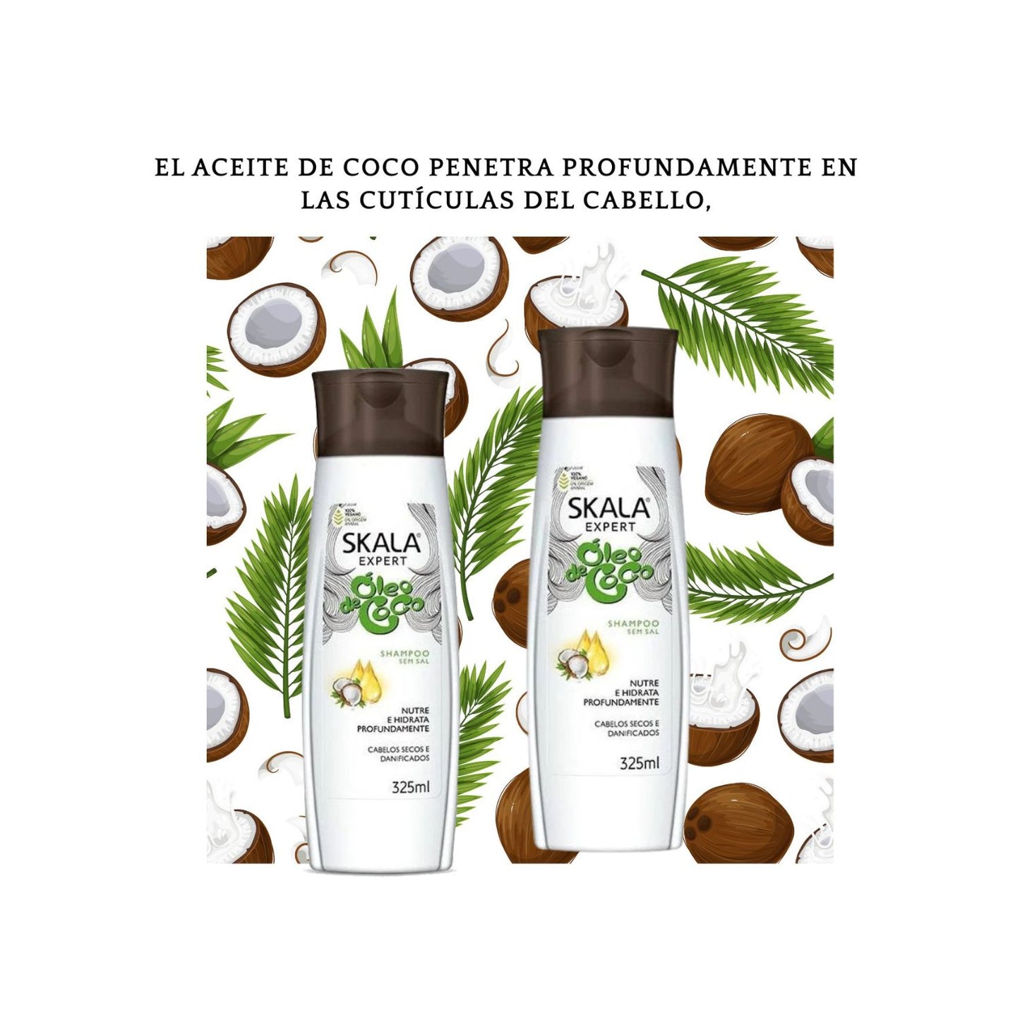 Shampoo Oleo de Coco 325ml Skala Suaviza Brillo Hidrata