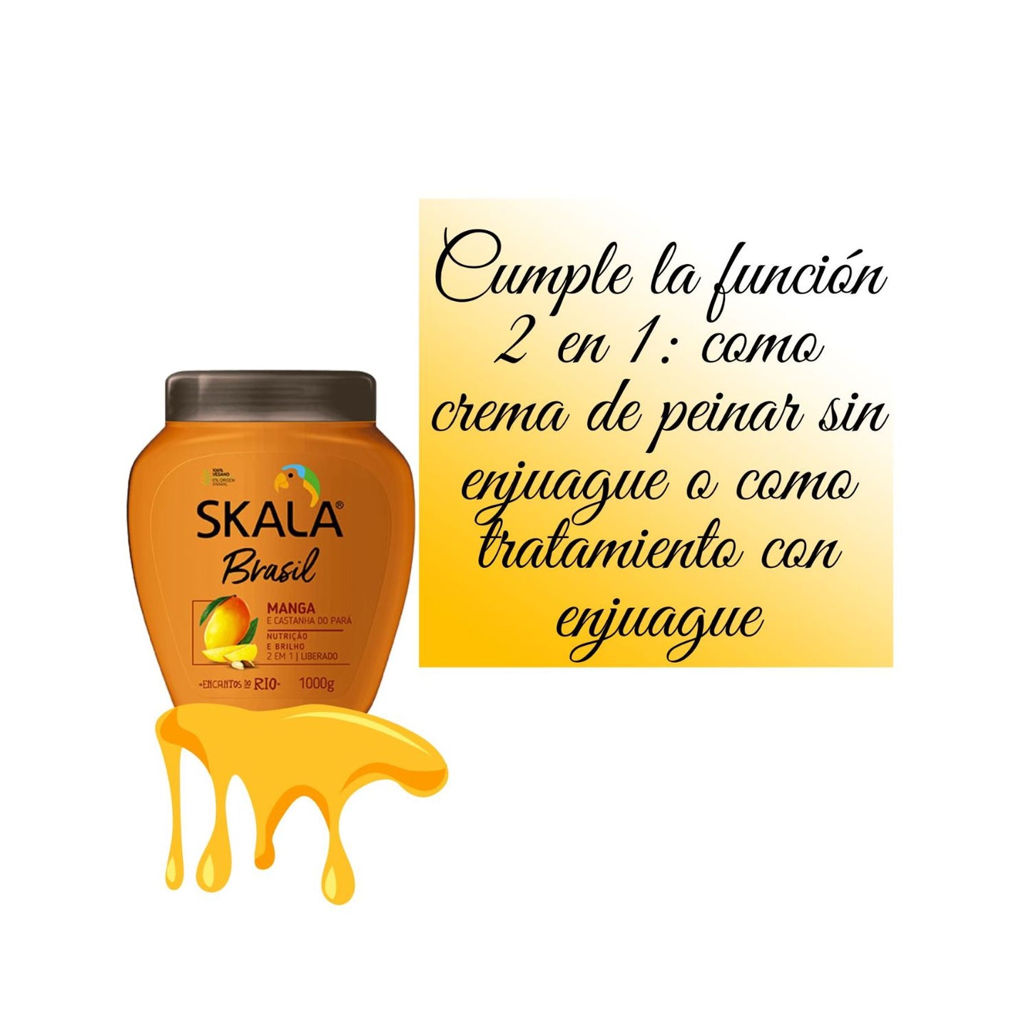 Mascara Skala Tratamiento Mango y Castaña 2 en 1 1000ml Antifrizz Hidrata