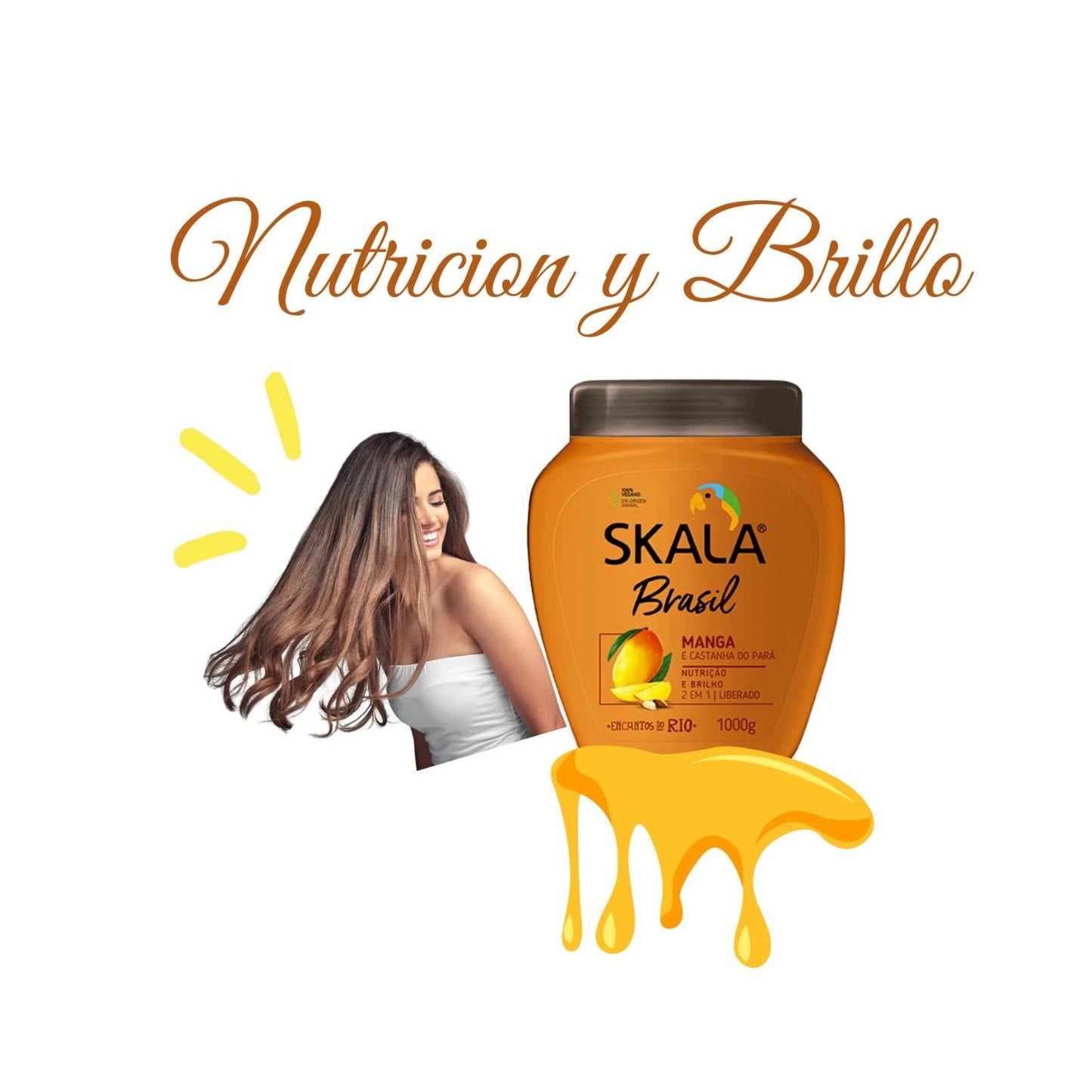Mascara Skala Tratamiento Mango y Castaña 2 en 1 1000ml Antifrizz Hidrata