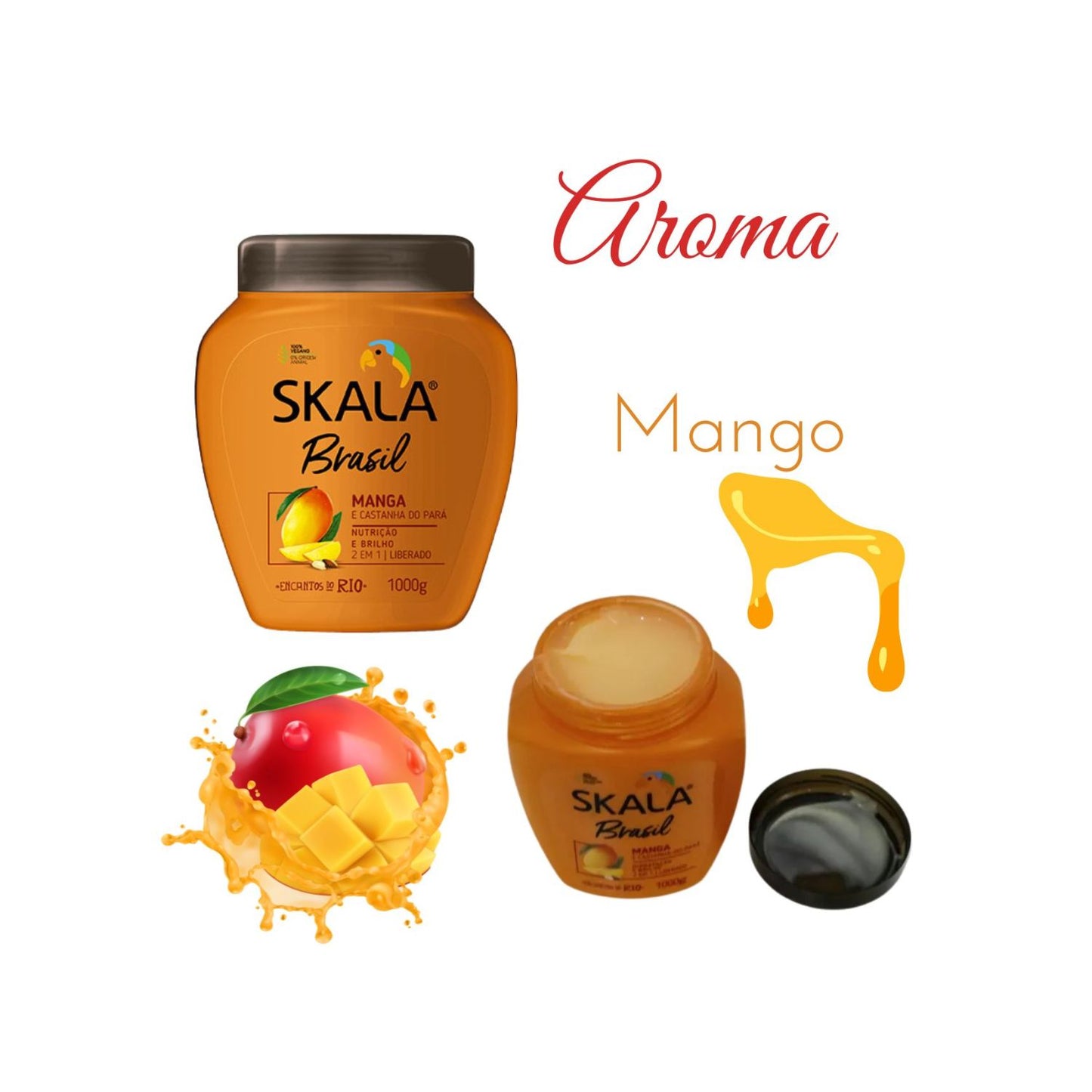 Mascara Skala Tratamiento Mango y Castaña 2 en 1 1000ml Antifrizz Hidrata
