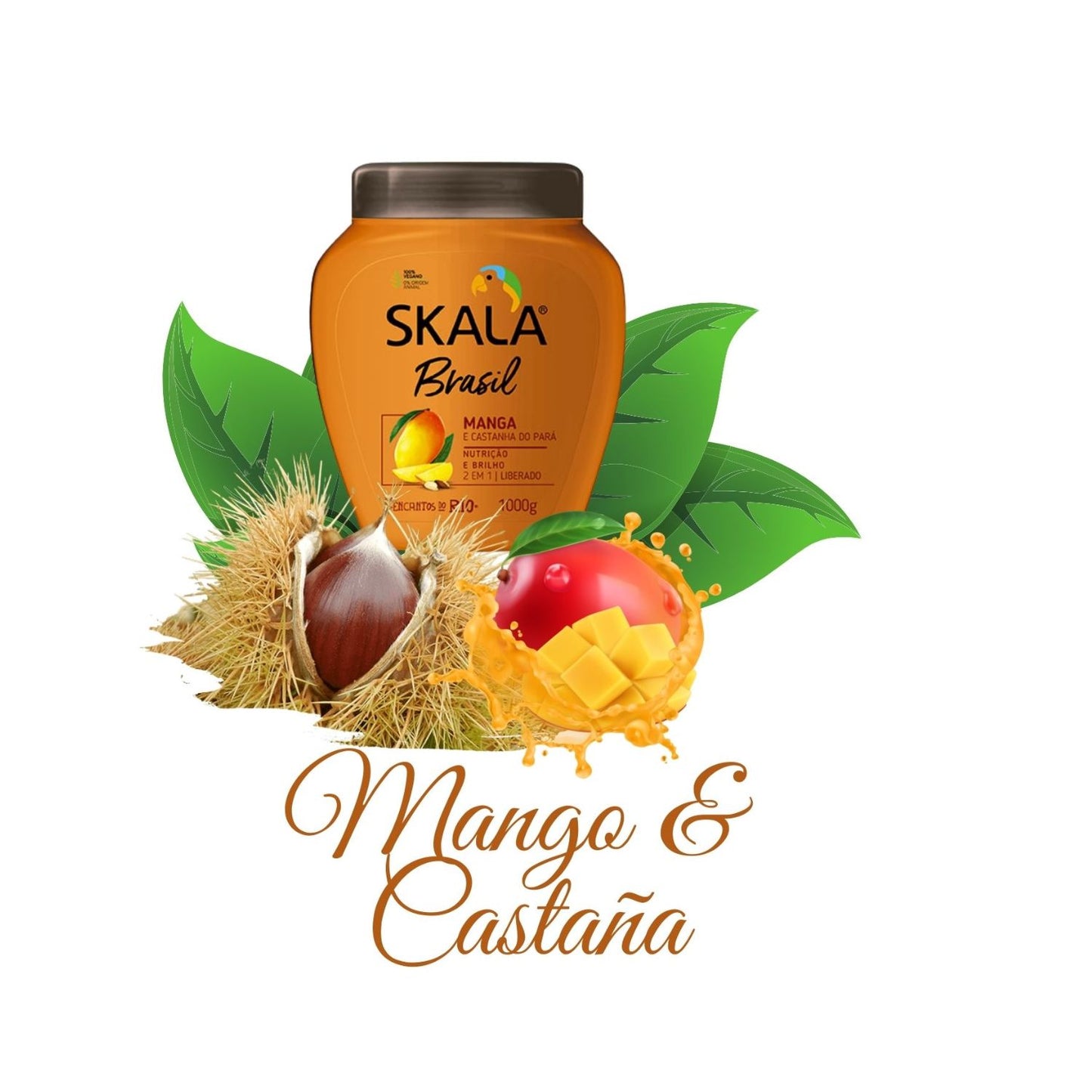 Mascara Skala Tratamiento Mango y Castaña 2 en 1 1000ml Antifrizz Hidrata