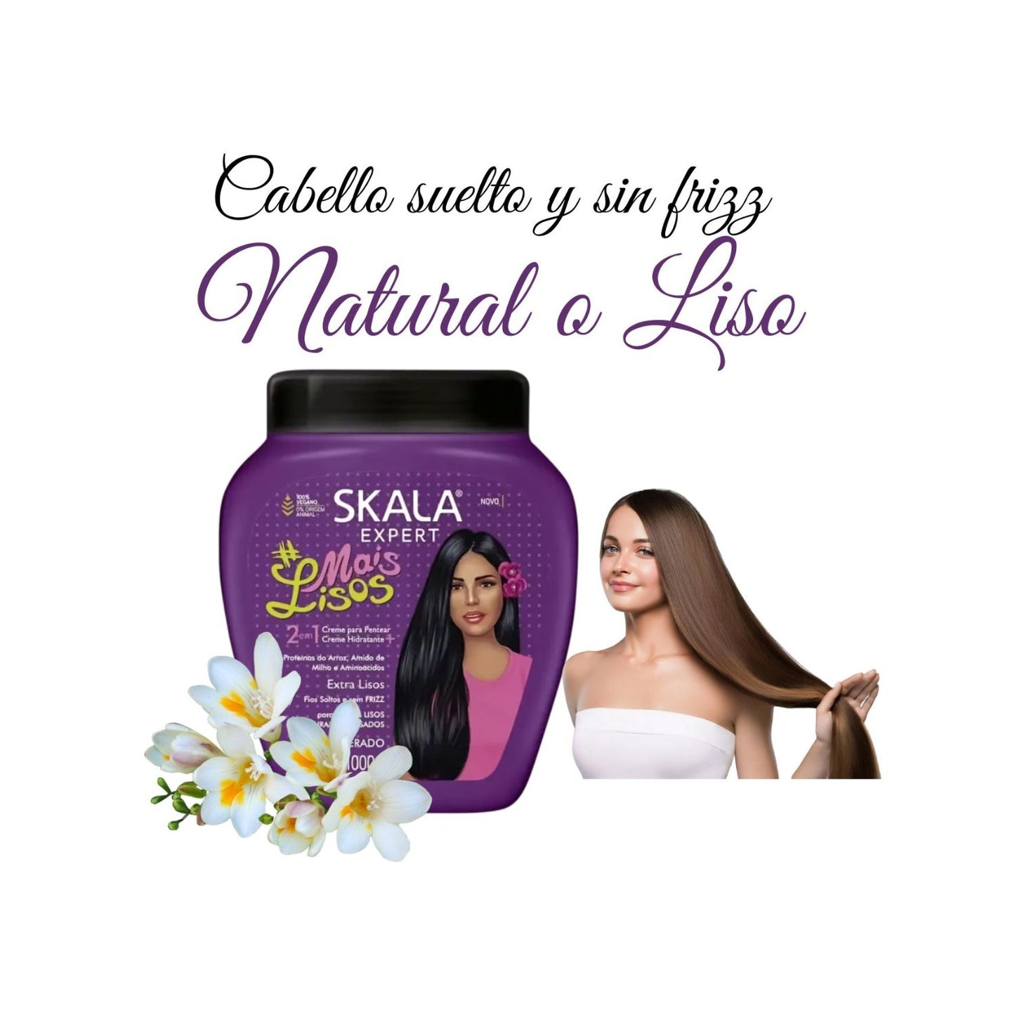 Mascara Skala Tratamiento Mais Lisos 2 en 1 1000ml Cabello liso Vitamina E Repara