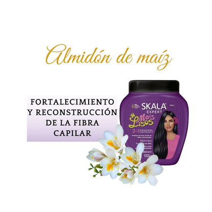 Mascara Skala Tratamiento Mais Lisos 2 en 1 1000ml Cabello liso Vitamina E Repara