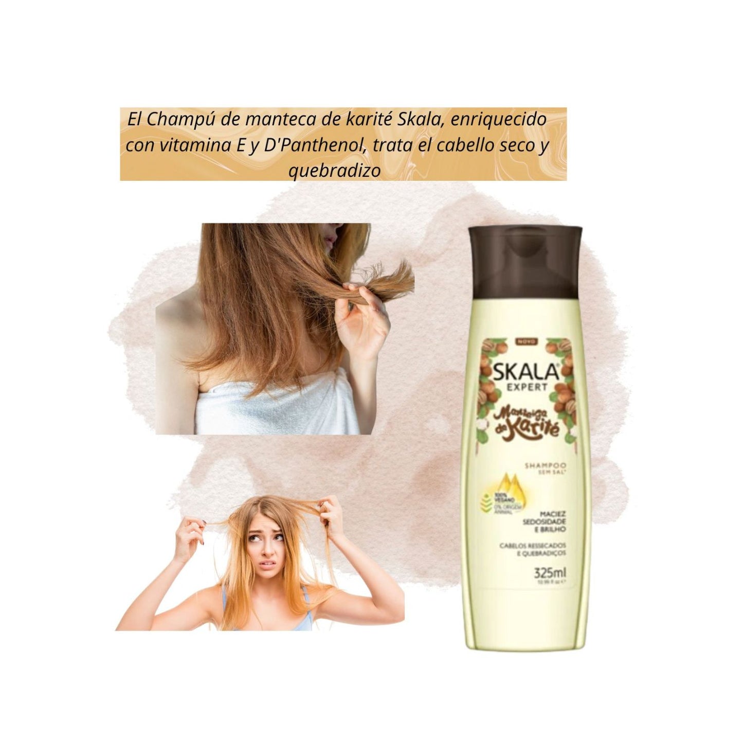 Shampoo Manteca de Karite Skala 325ml Hidrata Nutre Brillo