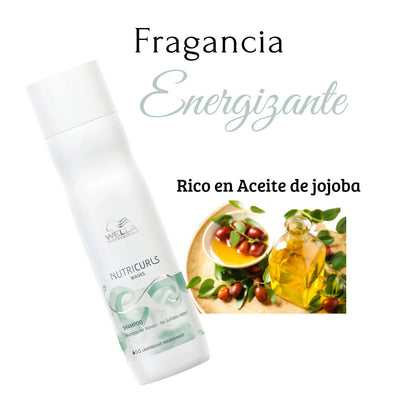Shampoo Wella Nutricurls Micellar 250ml Rizos Hidrata Limpieza Suave