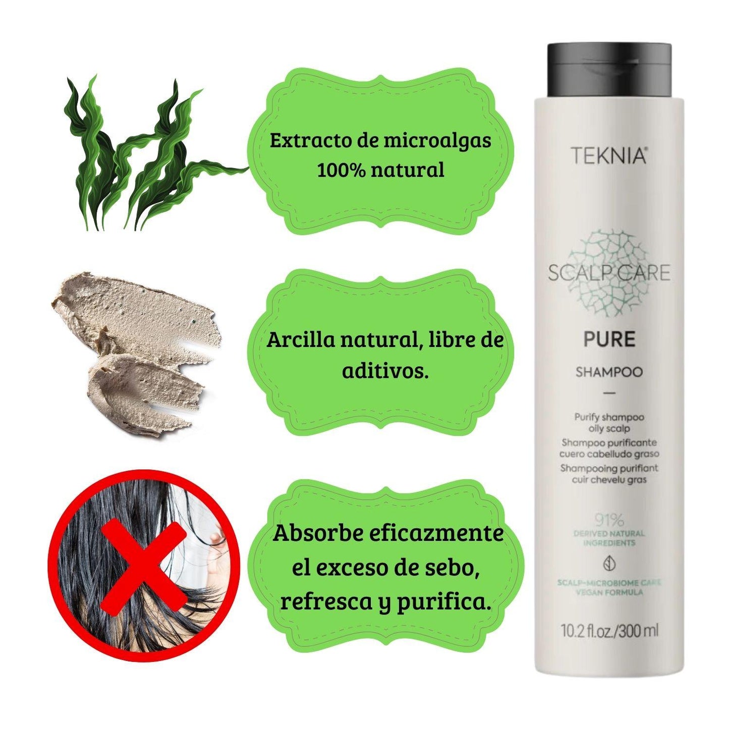 Shampoo Lakme Teknia Scalp Care Pure 300ml  Sebo Regulador Purificante