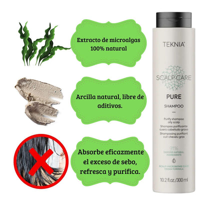 Shampoo Lakme Teknia Scalp Care Pure 300ml  Sebo Regulador Purificante