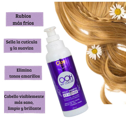 Cloe Shampoo Ooh My Color Violet Ice Blonde Professional 400ml
