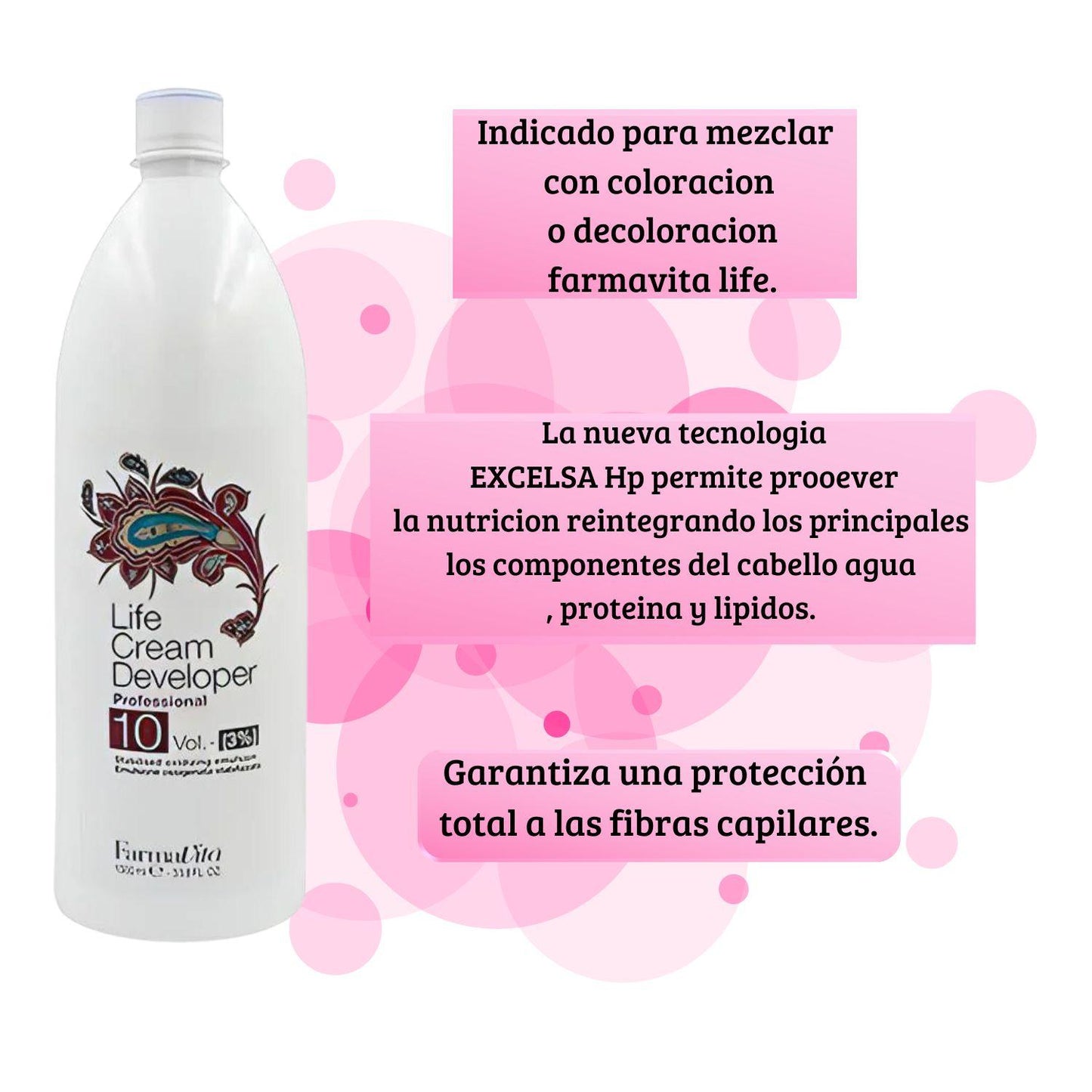 Agua Oxigenada Life Cream Developer 10% VOL Farmavita