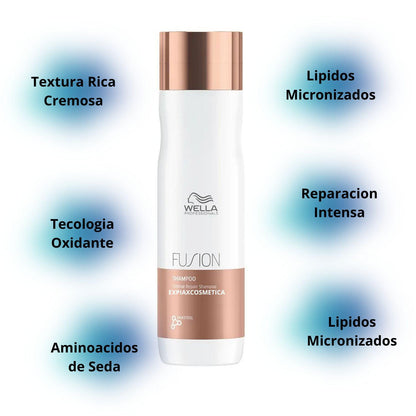 Shampoo Wella Fusion 200ml Reparación Intensa Purificación