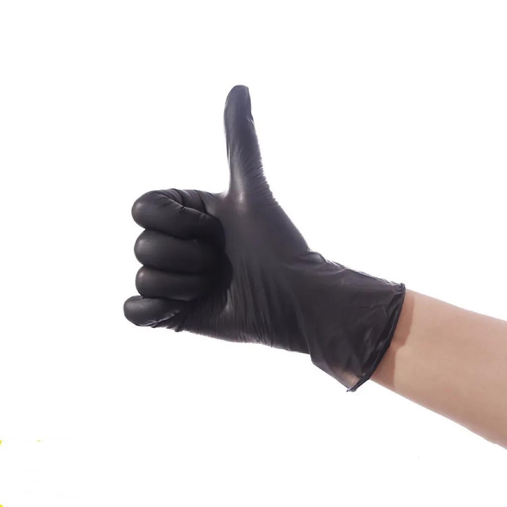 Guantes Negros de Latex Goma Trimx  50 Unidades Talla M