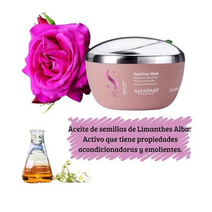 Alfaparf Semi Di Lino Mascarilla Moisture 200ml Nutrición Restaura