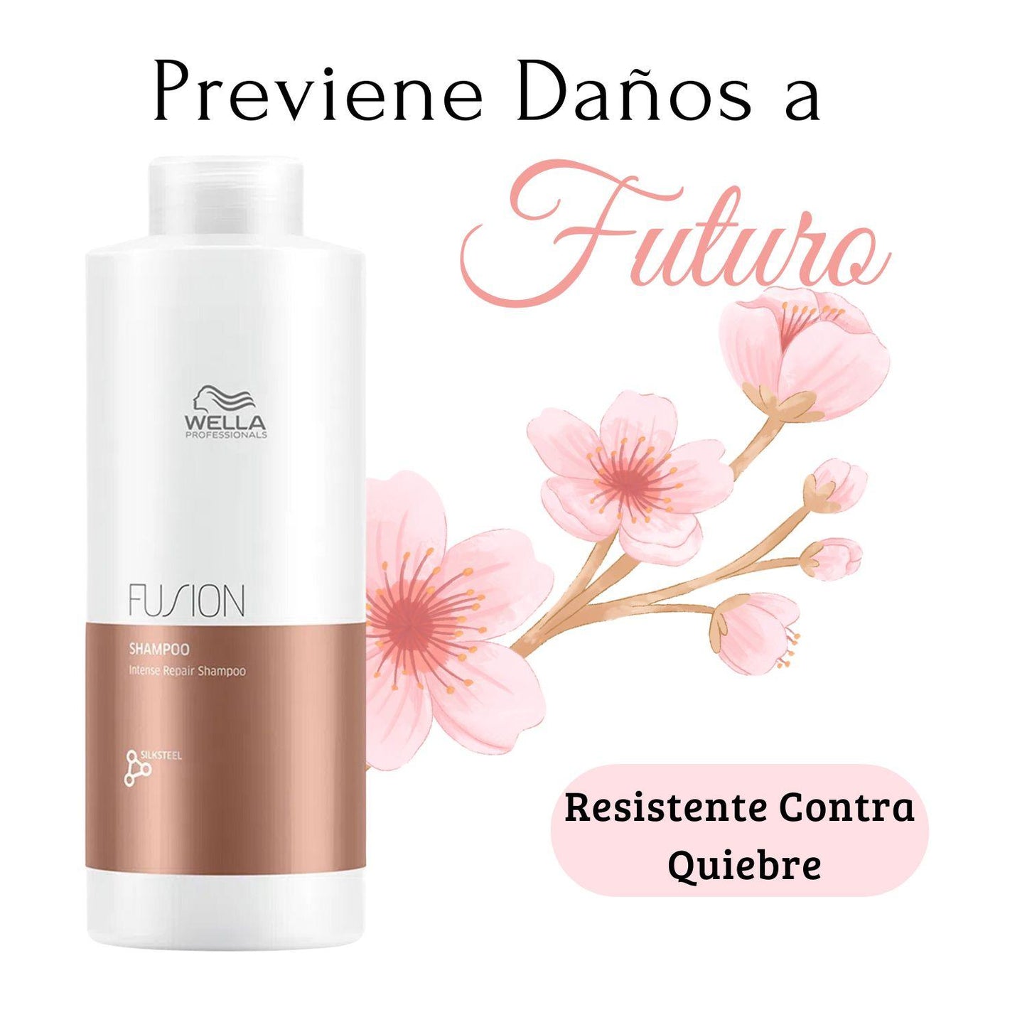 Shampoo Wella Fusion 1000ml Reparación Intensa Purificación Metal